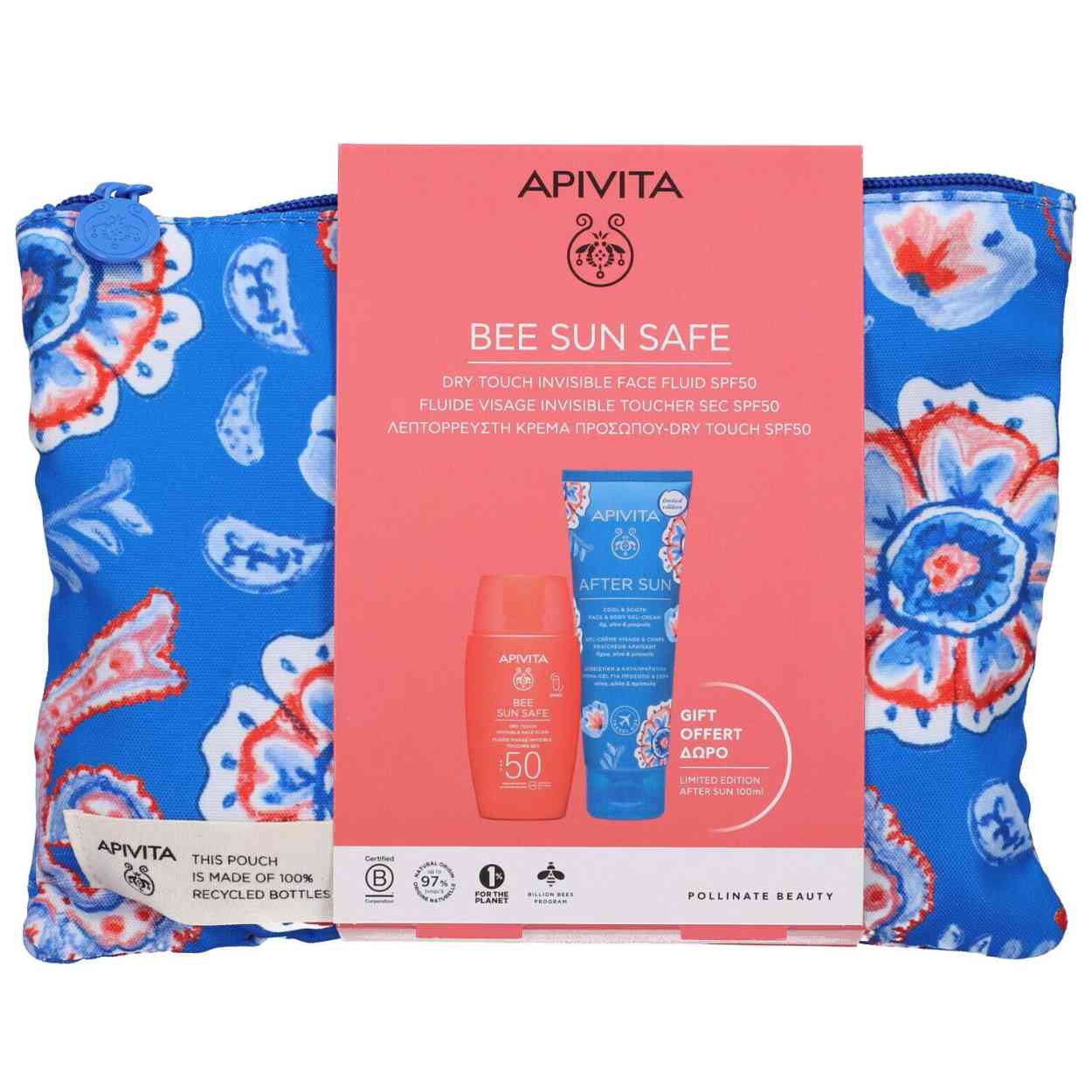 APIVITA PRO SUN FLUID SPF50 24 PROTEZIONE SOALRE VISO 50 ML + DOPOSOLE 100 ML - Pharmaleader