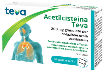 ACETILCISTEINA TEVA*30BS 200MG - Pharmaleader