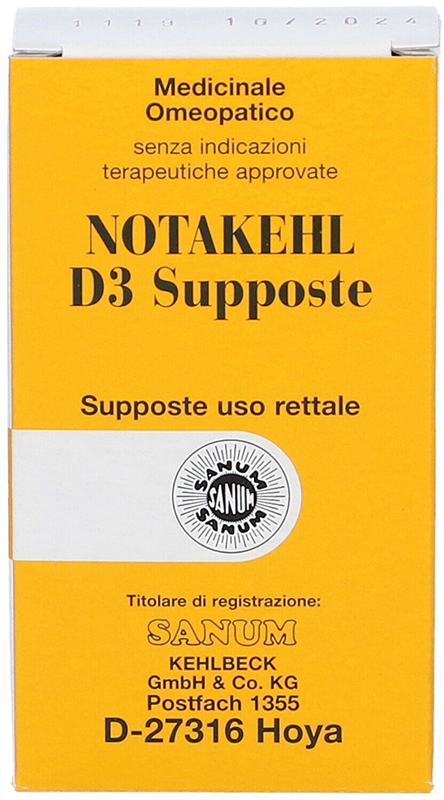 NOTAKEHL D3 10 SUPPOSTE 2G SANUM - Pharmaleader