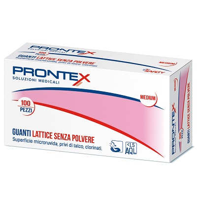 PRONTEX GUANTO IN LATTICE SENZA POLVERE MEDIO 100 PEZZI - Pharmaleader