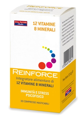 REINFORCE 12 VITAMINE + 8 MINERALI 30 COMPRESSE MASTICABILI - Pharmaleader
