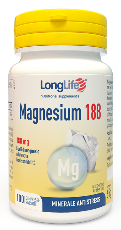 LONGLIFE MAGNESIUM 188 100 COMPRESSE RIVESTITE DA 6,5 G - Pharmaleader