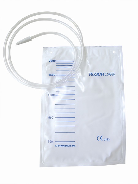 SACCA DI DRENAGGIO LETTO PER INCONTINENZA 2000ML IN PVC CON TUBO DI RACCORDO 90CM DIAMETRO 5X7MM MONOUSO 30 PEZZI - Pharmaleader