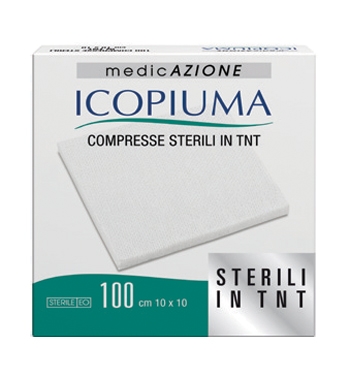 ICOPIUMA GARZA COMPRESSA IN TESSUTO NON TESSUTO ADESIVA 10X10 CM 100 PEZZI - Pharmaleader