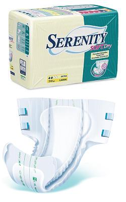 PANNOLONE PER INCONTINENZA SERENITY SOFTDRY FORMATO EXTRA TAGLIA MEDIUM 30 PEZZI - Pharmaleader