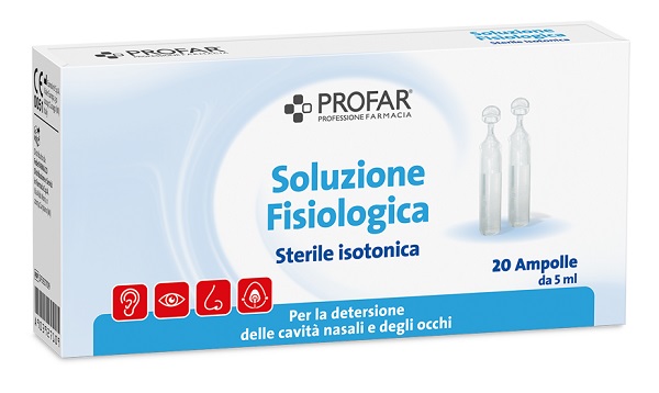 SOLUZIONE FISIOLOGICA STERILE ISOTONICA PROFAR 20 AMPOLLE DA 5 ML - Pharmaleader