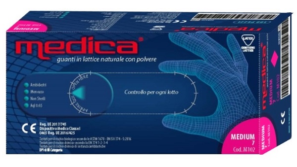MEDICA GUANTO LATTICE N/STERILE CON POLVERE DM MISURA M 100 PEZZI - Pharmaleader