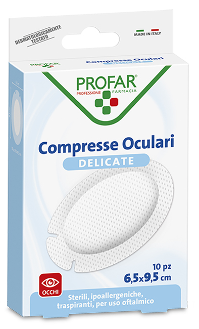 COMPRESSA OCULARE CON GARZA ANTIADERENTE 6,5X9,5 CM 10 PEZZI PROFAR - Pharmaleader