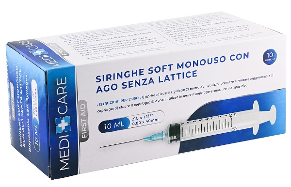 SIRINGA SOFT CAPACITA' 10ML AGO GAUGE 21 CONFEZIONE 10 PEZZI GAMMADIS - Pharmaleader