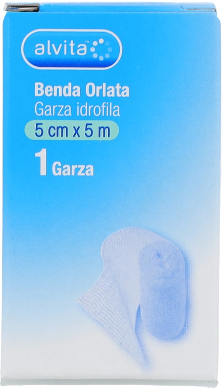 BENDA ORLATA GARZA IDROFILA ALVITA 5X500CM - Pharmaleader