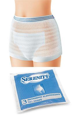 MUTANDINA ELASTICA RETTANGOLARE A RETE SERENITY L 3 PEZZI - Pharmaleader