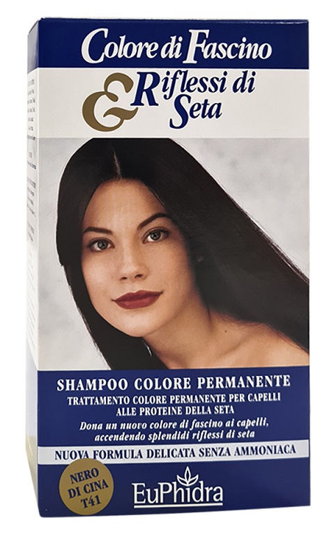 EUPHIDRA COLORE DI FASCINO & RIFLESSI DI SETA SHAMPOO COLORE PERMANENTE 41 NERO DI CINA 120 ML - Pharmaleader