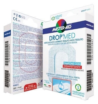 MEDICAZIONE COMPRESSA AUTOADESIVA DERMOATTIVA IPOALLERGENICA AERATA MASTER-AID DROP MED 10X8 5 PEZZI - Pharmaleader