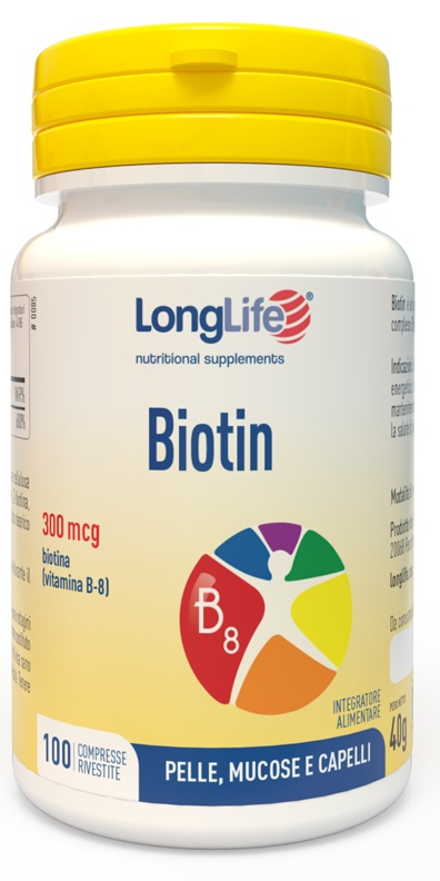 LONGLIFE BIOTIN 300 100 COMPRESSE RIVESTITE - Pharmaleader