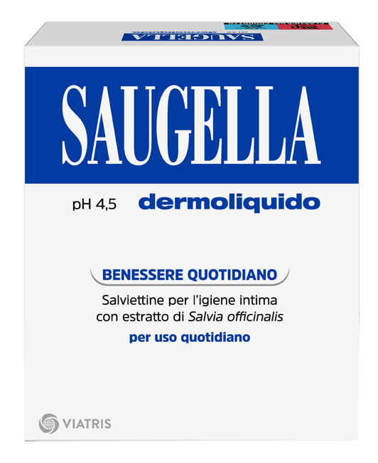 SAUGELLA DERMOLIQUIDO PH 4,5 SALVIETTINE IGIENE INTIMA BENESSERE QUOTIDIANO 10 PEZZI - Pharmaleader