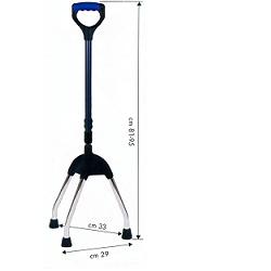 TRIPODE CANNA GRIGIO SCURO BASE ACCIAIO CROMATO IMPUGNATURA NERO/BORDEAUX - Pharmaleader