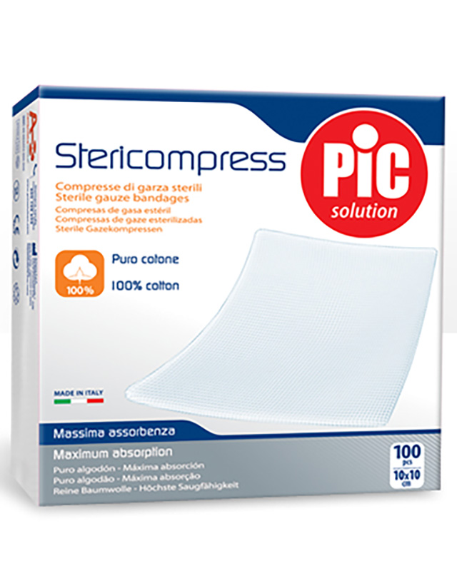 GARZA CON FILO DI BARIO 16 STRATI 10X10CM - Pharmaleader