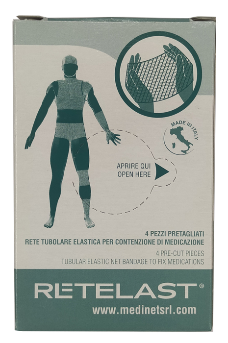 RETE TUBOLARE RETELAST ELASTICA PRETAGLIATA BIANCA PER GAMBA O GINOCCHIO 4 PEZZI - Pharmaleader