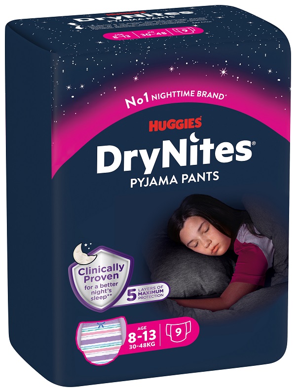PANNOLINO HUGGIES DRYNITES 8/13 ANNI GIRL L 30/48KG 9 PEZZI - Pharmaleader