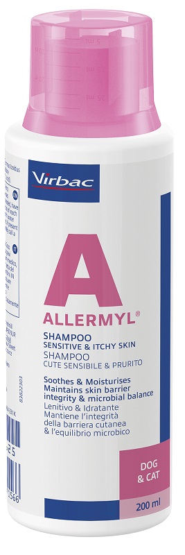 ALLERMYL SHAMPOO PER CUTE SENSIBILE E PRURITO CANE E GATTO 200 ML - Pharmaleader