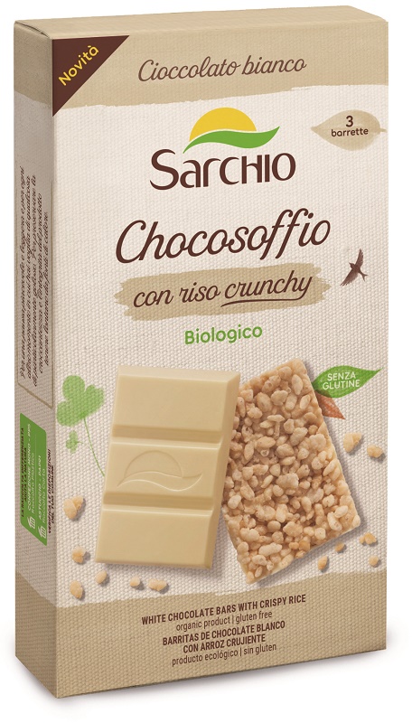 CHOCOSOFFIO BARRETTA CIOCCOLATO BIANCO CON RISO CROCCATE 3 PEZZI DA 25 G - Pharmaleader