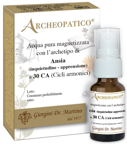 ARCHEOPATICO ACQUA PURA MAGNETIZZATA CON ARCHETIPO ANSIA INQUIETUDINE E APPRENSIONE A 30 CICLI ARMONICI 10 ML - Pharmaleader