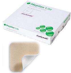SCHIUMA DI POLIURETANO ASSORBENTE SOTTILE CON STRATO DI CONTATTO IN SILICONE MORBIDO MEPILEX LITE 15X15 5 PEZZI - Pharmaleader