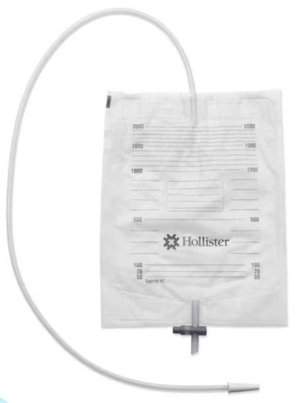 SACCA URINA DA LETTO STANDARD MONOUSO HOLLISTER LUNGHEZZA TUBO 90CM CAPACITA' 2L GRADUATA 30 PEZZI - Pharmaleader