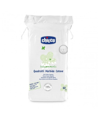 CHICCO BABY MOMENTS QUADROTTI MORBIDO COTONE 60 PEZZI - Pharmaleader