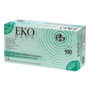 GUANTO IN LATTICE SUPERFICIE LISCIA TALCATO 100 PEZZI ARTICOLO EKO 7 - Pharmaleader
