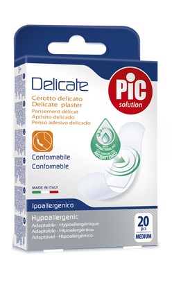 CEROTTO PIC DELICATE 19X72 MM ANTIBATTERICO 20 PEZZI - Pharmaleader