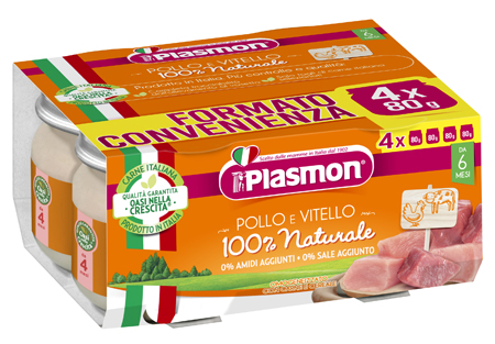 PLASMON OMOGENEIZZATO POLLO VITELLO 4 PEZZI 80 G - Pharmaleader
