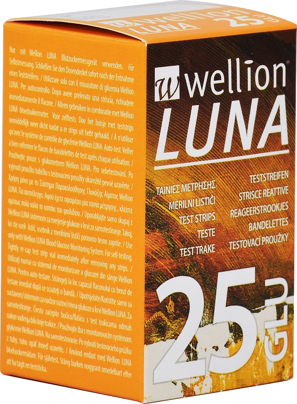 WELLION LUNA 25 STRIPS STRISCE PER MISURAZIONE GLICEMIA - Pharmaleader