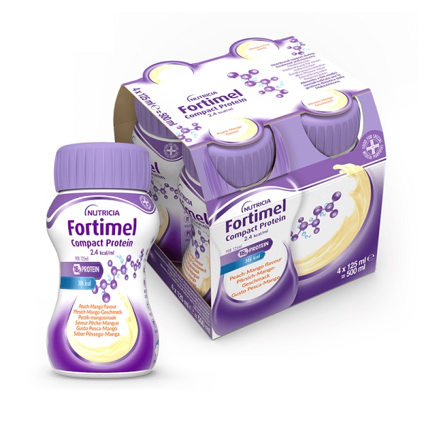 NUTRICIA FORTIMEL COMPACT PROTEIN GUSTO PESCA E MANGO 4 BOTTIGLIE DA 125 ML - Pharmaleader
