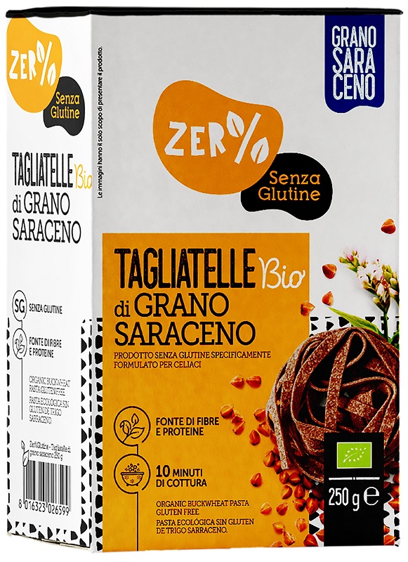 ZERO% GLUTINE TAGLIATELLE A NIDO DI GRANO SARACENO INTEGRALESENZA GLUTINE BIO 250 G - Pharmaleader