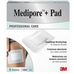 MEDICAZIONE MEDIPORE+PAD 5X7,2CM 5PEZZI - Pharmaleader