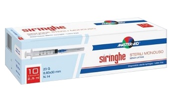 SIRINGA PER VENIPUNTURA MASTER-AID 5 ML GAUGE 23 10 PEZZI - Pharmaleader