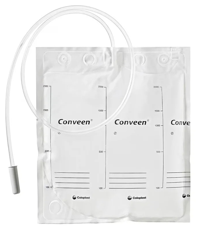 SACCA LETTO CONVEEN BASIC CON MANIGLIA CAPACITA' 2000ML LUNGHEZZA TUBO 100CM NO SCARICO CONFEZIONE DA 30 PEZZI - Pharmaleader