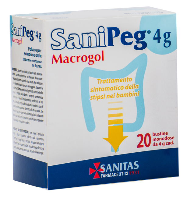 SANIPEG MACROGOL POLVERE PER SOLUZIONE ORALE 20 BUSTINE DA 4 G - Pharmaleader