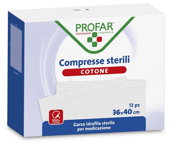 GARZA IDROFILA PROFAR COMPRESSA STERILE 36X40 CM 12 PEZZI - Pharmaleader