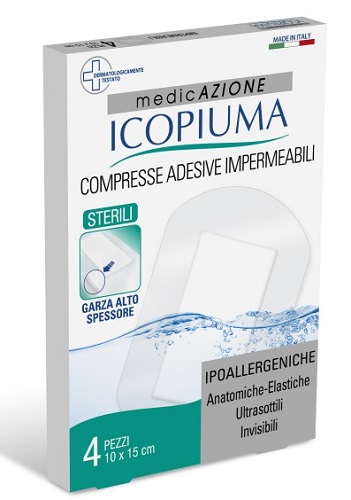 ICOPIUMA GARZA COMPRESSA MEDICATA POSTOPERATORIA 10X15 CM 4 PEZZI - Pharmaleader