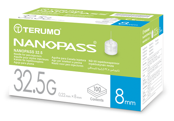 AGO PER PENNA DA INSULINA NANOPASS 32,5 GAUGE LUNGHEZZA 8 MM 100 PEZZI - Pharmaleader
