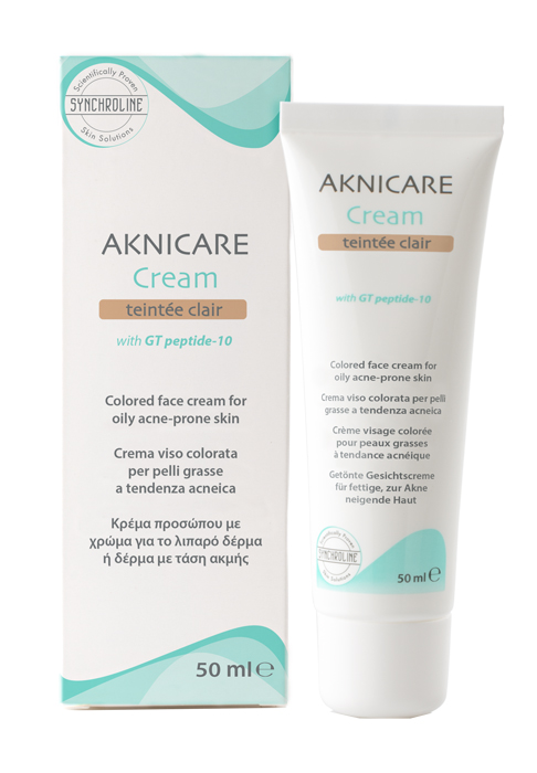 CREMA TRATTANTE COLORATA PER PELLE ACNEICA AKNICARE CREAM TEINTEE CLAIR TUBETTO 50 ML - Pharmaleader