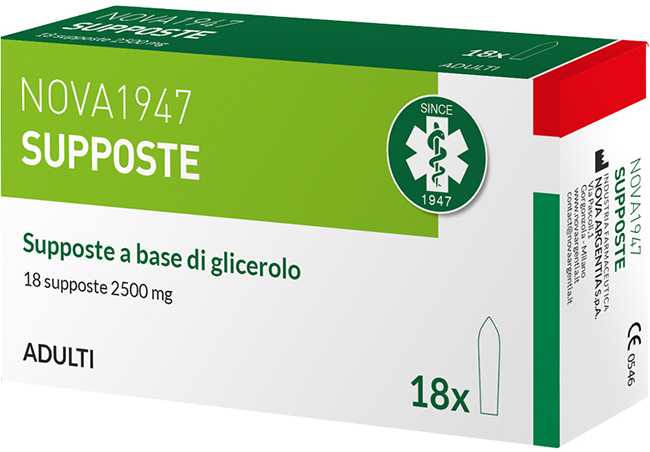 NOVA1947 GLICEROLO 2500MG SUPPOSTE ADULTI 18 PEZZI - Pharmaleader