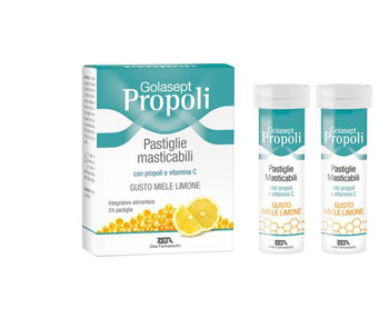 GOLASEPT PROPOLI 24 COMPRESSE MASTICABILI MIELE LIMONE - Pharmaleader