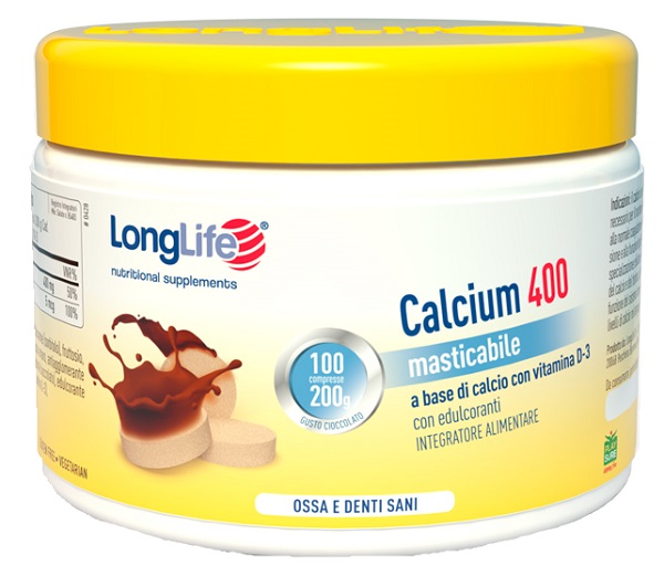 LONGLIFE CALCIUM 400 CACAO 100 COMPRESSE - Pharmaleader