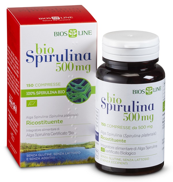 BIOSLINE BIOSPIRULINA 500 NEW 150 COMPRESSE CERT ECOCERT - Pharmaleader