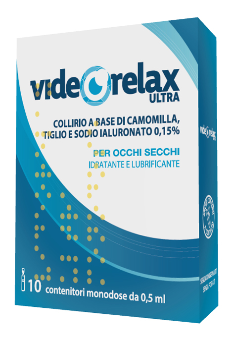 COLLIRIO IDRATANTE E LUBRIFICANTE VIDEORELAX ULTRA MONODOSE 0,5 ML 10 PEZZI - Pharmaleader
