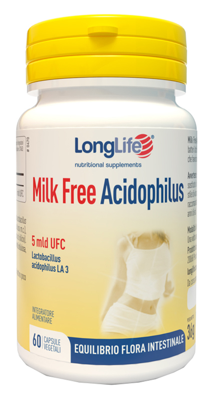LONGLIFE MILK FREE ACIDOPHILUS 60 CAPSULE VEGETALI - Pharmaleader