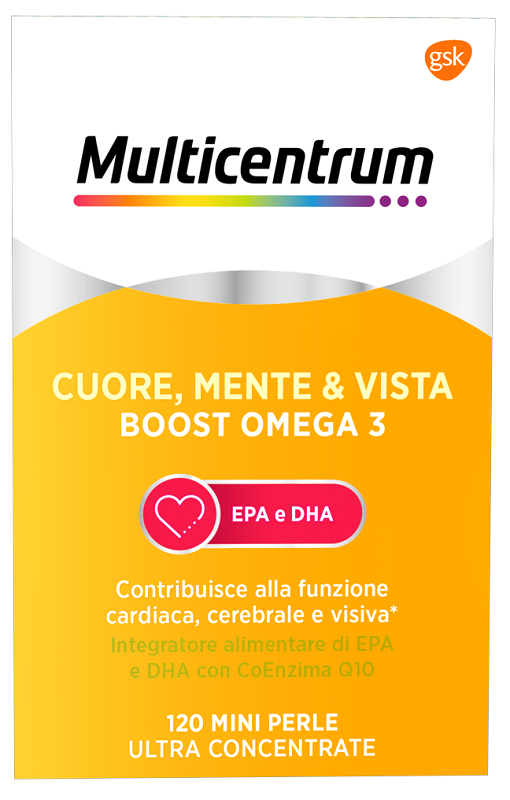 MULTICENTRUM CUORE MENTE E VISTA BOOST OMEGA 3 120 MINI PERLE - Pharmaleader